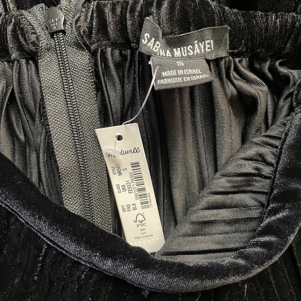 Sabina Musayev x Madewell Lotem‎ Wide Leg Pleated Cocktail Pants Black S NWT B23 - Picture 8 of 12